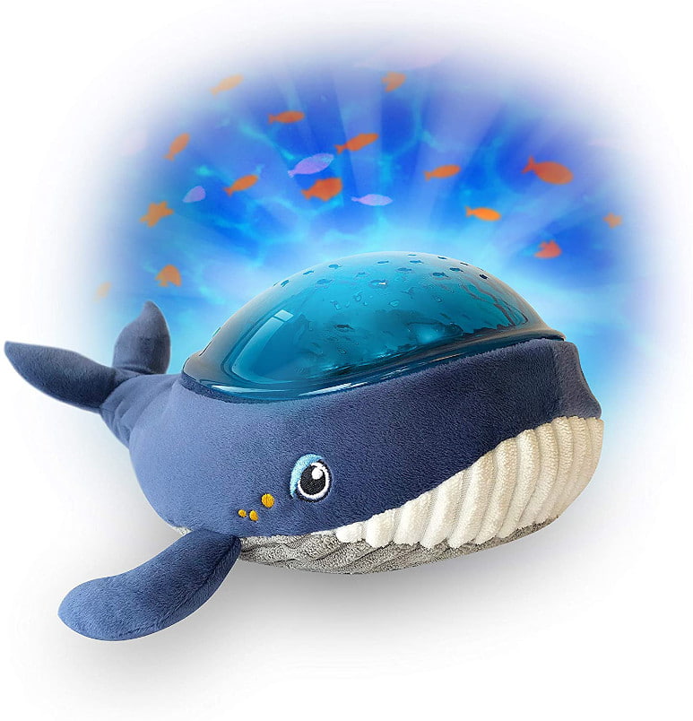 Baleine veilleuse bleue, musicale et lumineuse